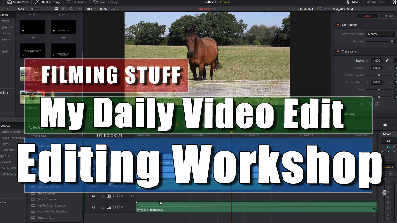 Video Workshop - My Workings on an Edit - including titles and graphics